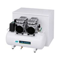 JW-032C — безмасляный компрессор для двух стоматологических установок, с ресивером 60 л, с осушителем, с кожухом, 200 л/мин