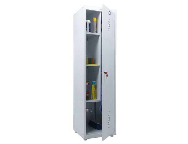МД1 ШМ-SS — медицинский шкаф для уборочного инвентаря, 1830/1900x500x500 мм, 1 дверца, сталь, белый