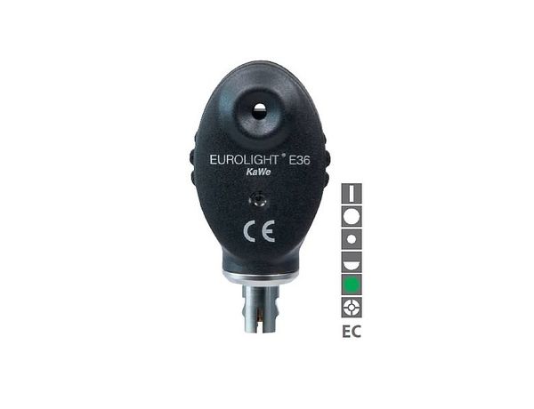 Eurolight E36 — офтальмоскоп с 6 апертурами, EU-версия, зарядка от MedCharge4000, 3,5В, арт.01.25361.101