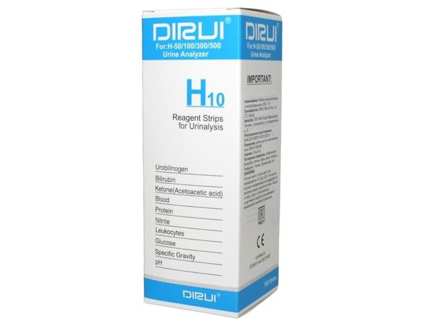 DIRUI H10 — тест-полоски для анализатора мочи Н50/100/300/500, 100 шт.