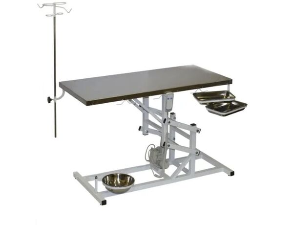 СВУ-10 — ветеринарный универсальный стол с электроприводом, 1300x600x(760-990)h, каркас серый, пульт ножной