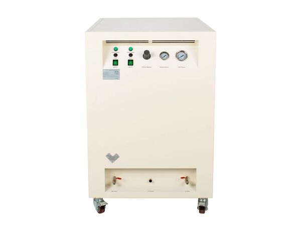 RA7002DCS — компрессор для двух стоматологических установок с осушителем и кожухом, с ресивером 50 л (160 л/мин)