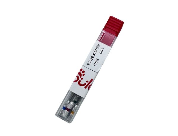 Н-файлы ветеринарные, нержавеющая сталь, 60 мм, 45#-80#, 6 шт.